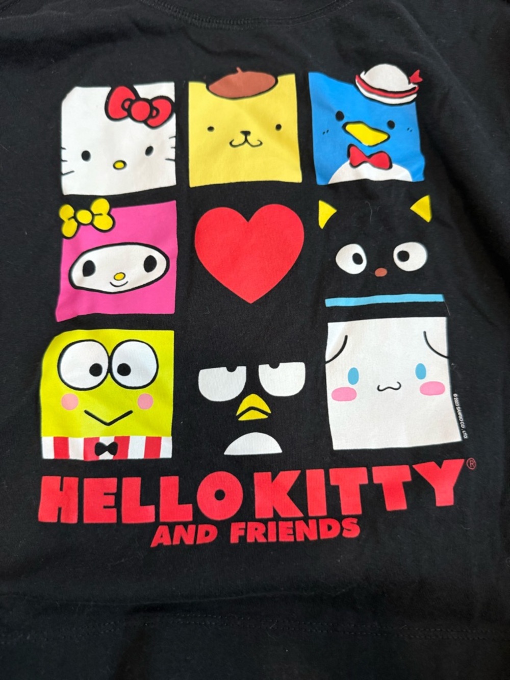 Old Navy Black Hello Kitty & Friends Graphic Tee with Multicolor Panels